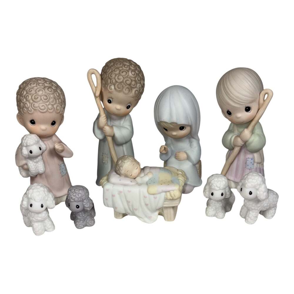 Precious Moments Come Let Us Adore Him 9 pc Nativity Set + Camel Cassette 104000 - Picture 3 of 6